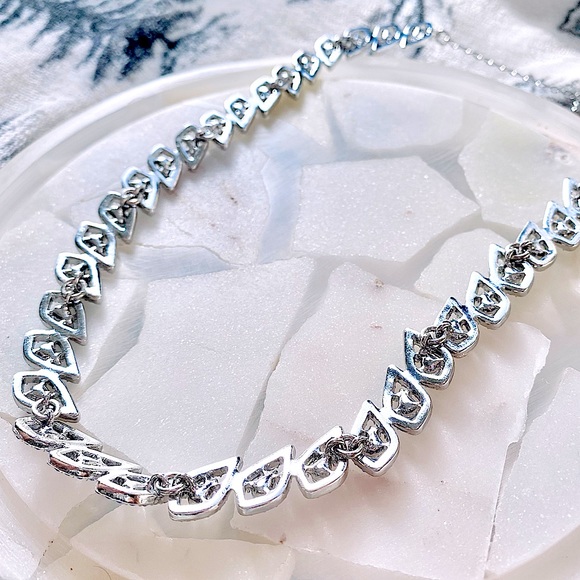 INC Blue Crystal Teardrop Collar Necklace - Picture 8 of 9